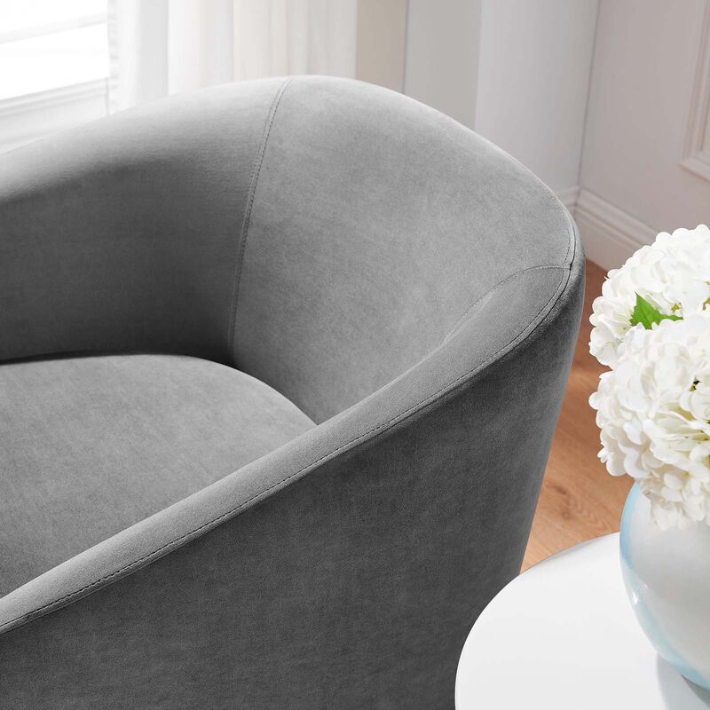 Series Performance Velvet Fabric Swivel Chair image number 1