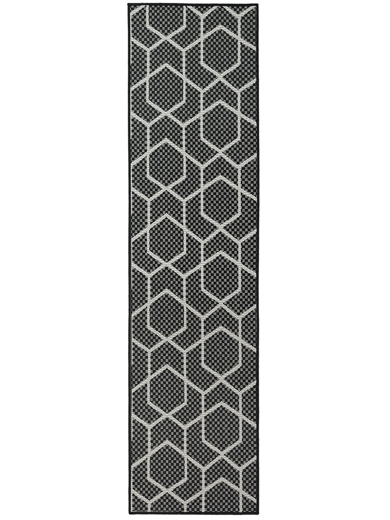 Horizon Indoor/Outdoor HOZ01 Black 2' x 6' Rug