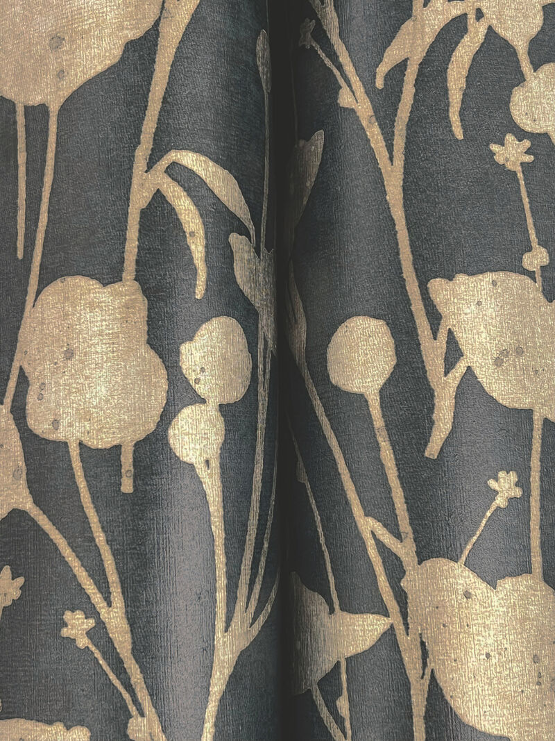 Shimmering Poppies Black Wallpaper (Set of 2) image number 1