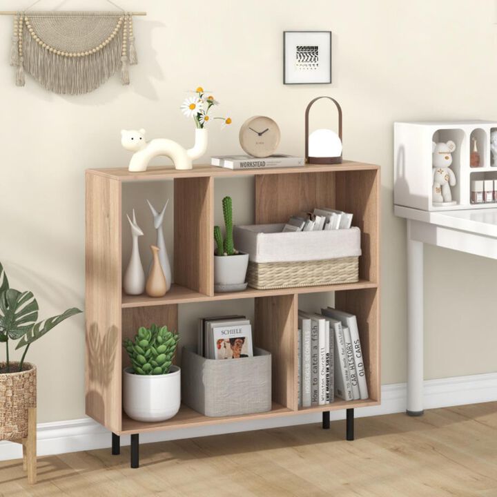 Hivvago Open Shelf Bookcase with 4 Compartments