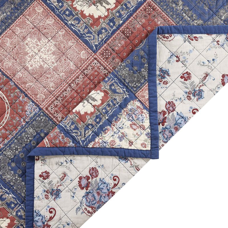 Patchwork Bandana Reversible Quilt Set image number 4