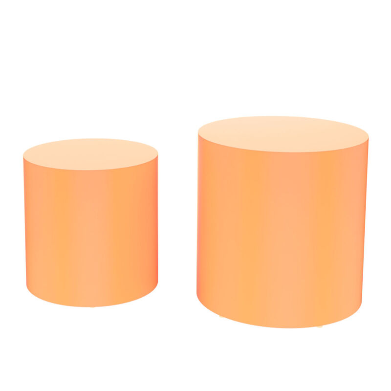 Upgrade MDF Nesting table set of 2, Multifunctional for Living room/Small Space/Goods Display, Bright Orange