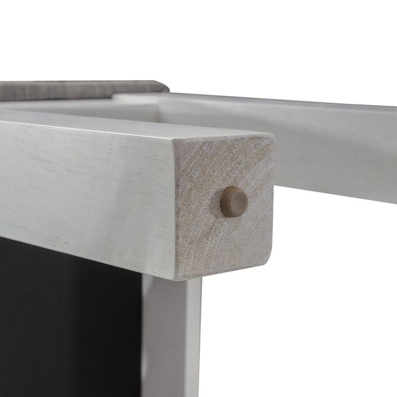 Liberty Furniture Brook Bay Upholstered Dining Bench in Textured White w/ Carbon Gray Top image number 6