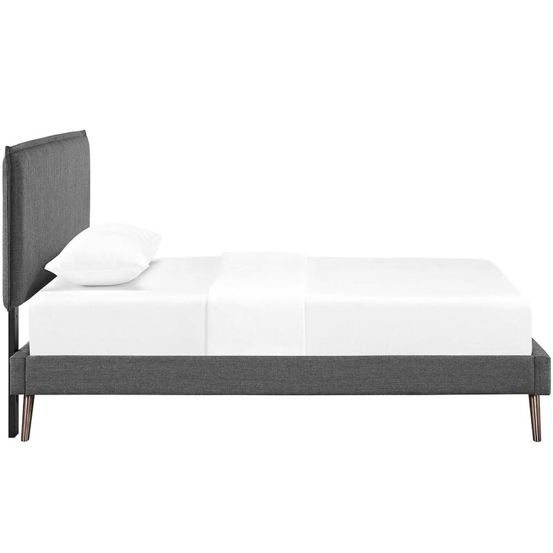 Amaris Fabric Twin Platform Bed with Round Splayed Legs image number 3
