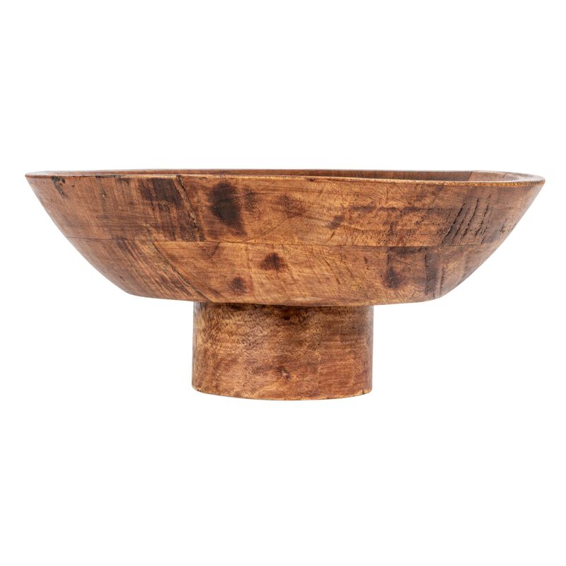 Mango Wood Footed Bowl, Natural image number 2