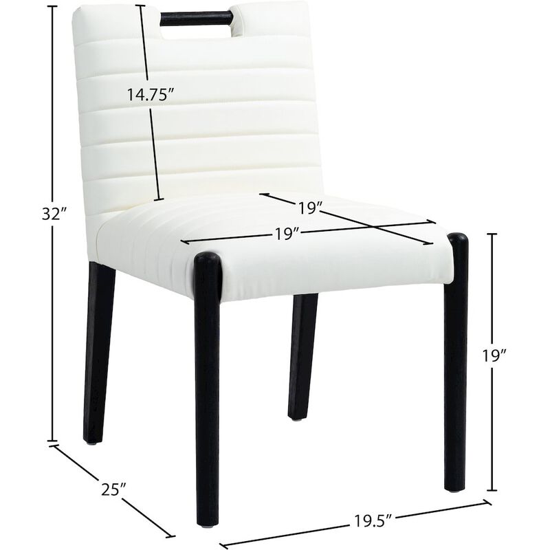 Meridian Furniture Aimee Cream Vegan Leather Dining Side Chair, Set of 2