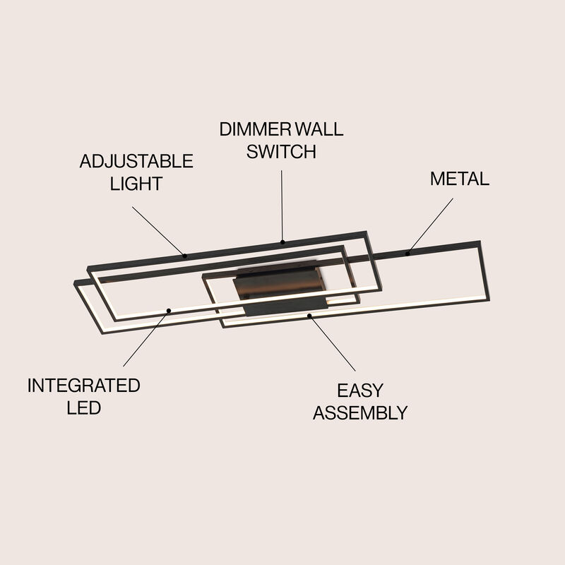 Palco Contemporary Minimalist Metal Adjustable Dimmable Geometric Integrated LED Flush Mount