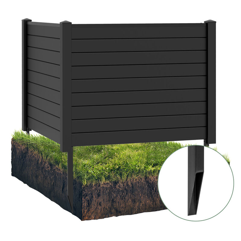 Outdoor PVC Privacy Screens Fence Panels with 20 Inch Long Stakes