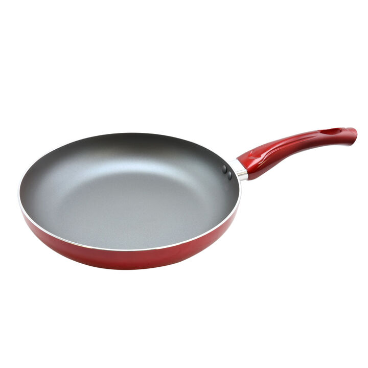 Oster Sato 10 Inch Aluminum Frying Pan in Metallic Red