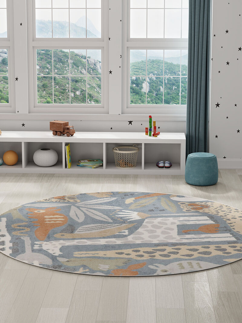 Astra Machine Washable ASW01 Multicolor 7'10" Round Rug