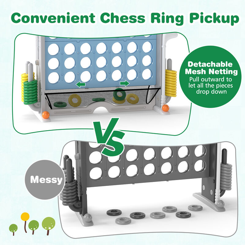 Giant 4-in-a-Row Game Set with Ring Toss & Basketball Hoop image number 7