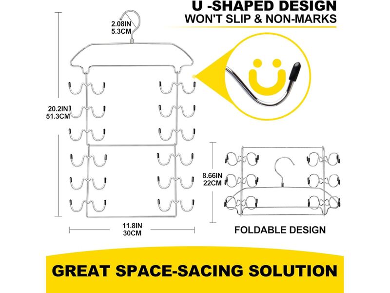 2 Pack Tank Top Hangers | Space-Saving 360&deg; Rotating Closet Organizer image number 2