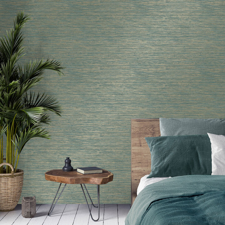 Fusion Teal Plain Wallpaper