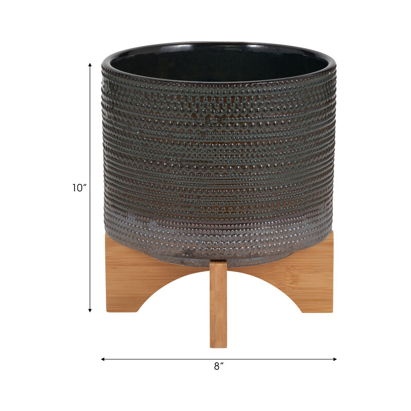 8" Dotted Planter W/ Stand