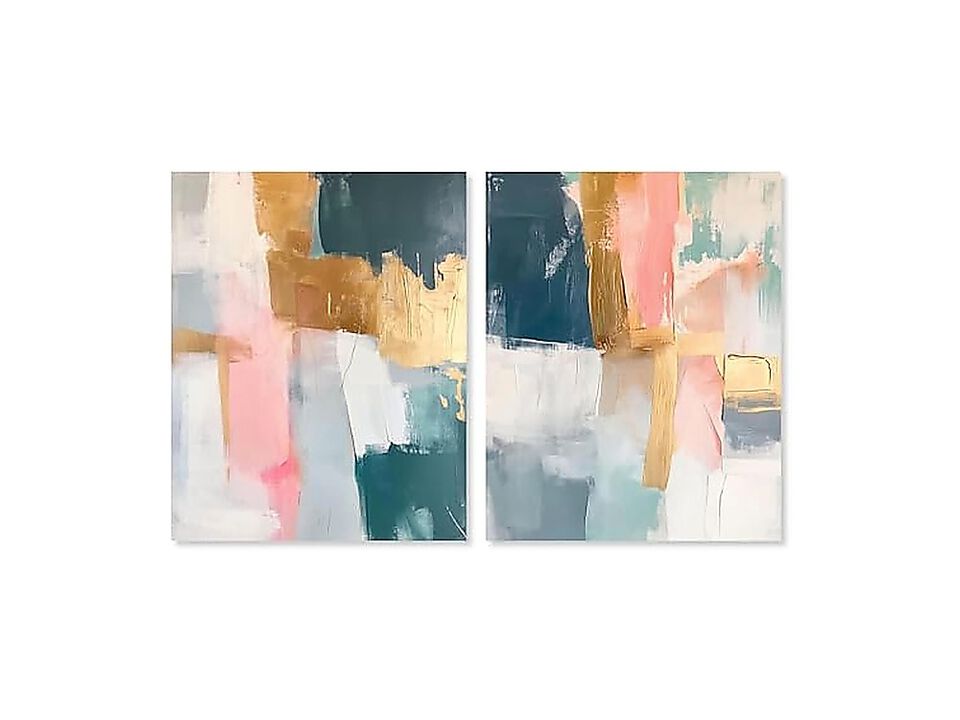 Golden Tranquility Canvas Boho Wall Decor Set 2 Gallery Wrapped 20 X 24 Inch