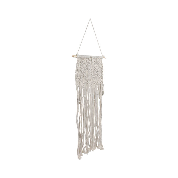 Wood, 18" Macrame Wall Shelf