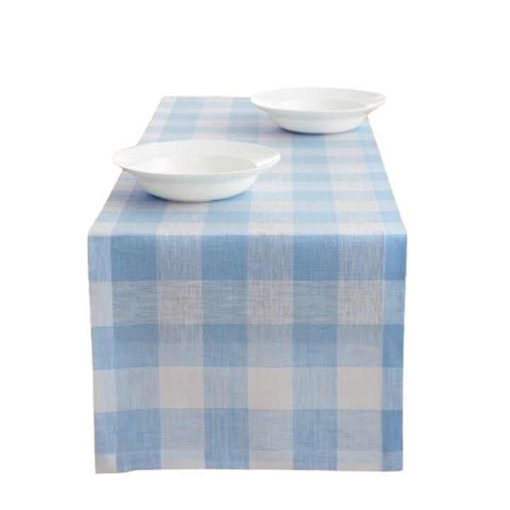 Solino Home 100% Pure Linen Table Runner - Buffalo Check