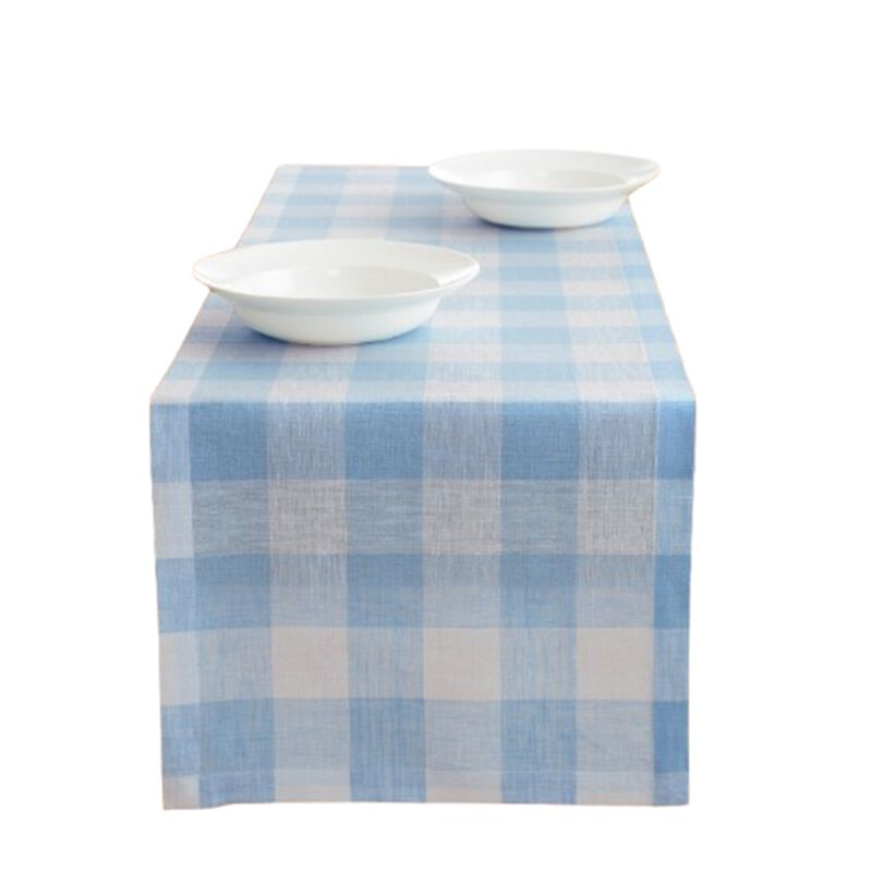 Solino Home 100% Pure Linen Table Runner - Buffalo Check