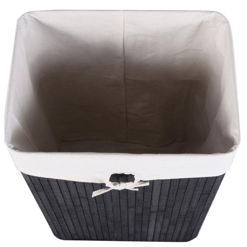 Hivvago Rectangle Laundry Basket Bamboo Clothes Hamper with Handles and Lid