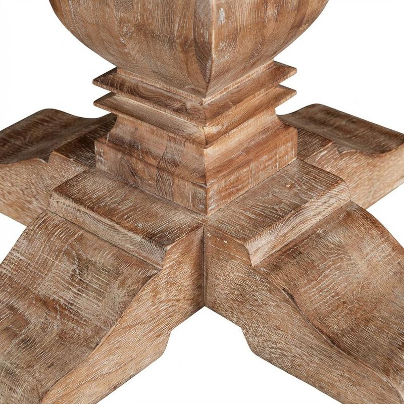 Starlight Canyon Home 49 Inch Round Dining Table with Solid Wood Top, Dining Room Table, Antique Oak image number 5