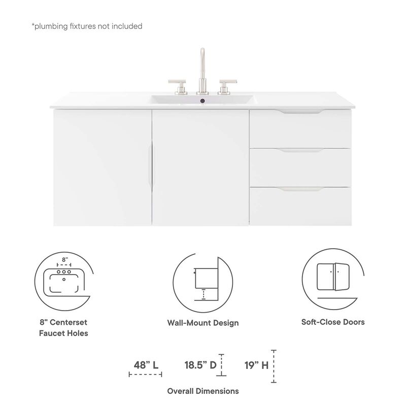 Vitality 48" Double or Single Sink Compatible (Not Included) Bathroom Vanity Cabinet image number 7