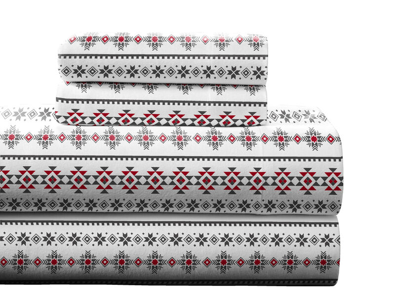 Pointehaven 180 GSM 100% Cotton Flannel Deep Pocket 4 pc Sheet Set