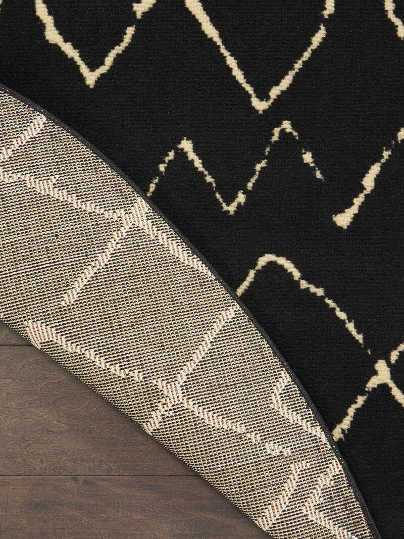 Grafix GRF04 Black 5'3" x Round Rug