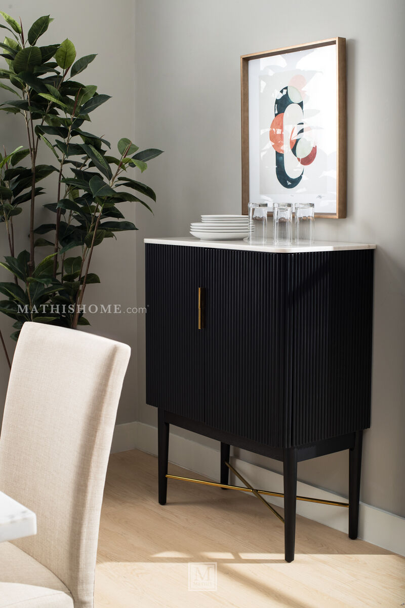 Vida Marble Top Wine Cabinet