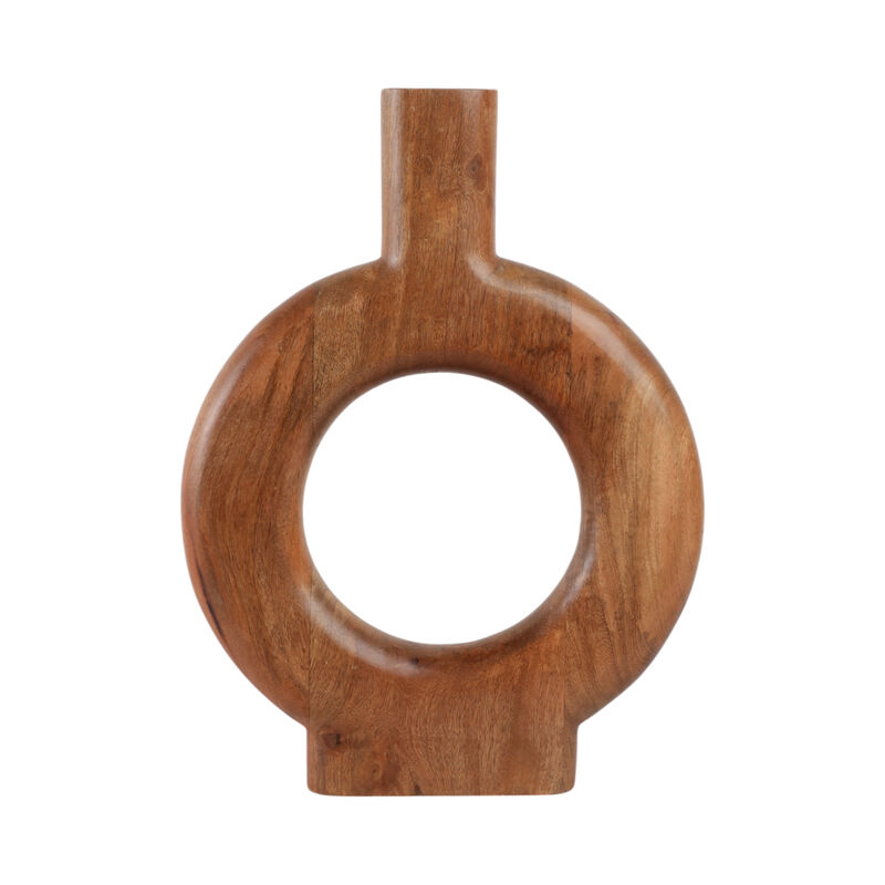 18x14" Donut Shaped Wood Vase image number 0