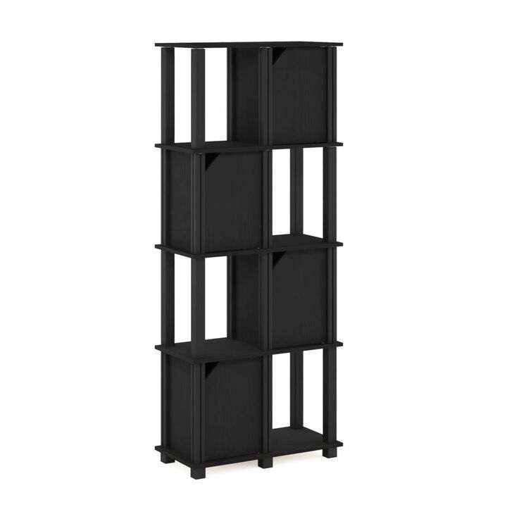 FURINNO Brahms Storage Shelf, 5-Tier, Black Oak/Black