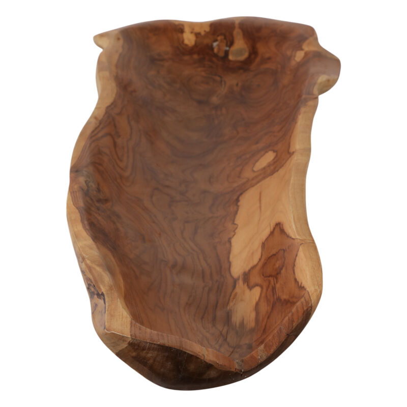 39" Teak Wood Long Bowl, Natural image number 2