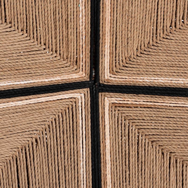 bali & pari Prita Bohemian Paper Loom and Black Mahogany Wood Bar Stool