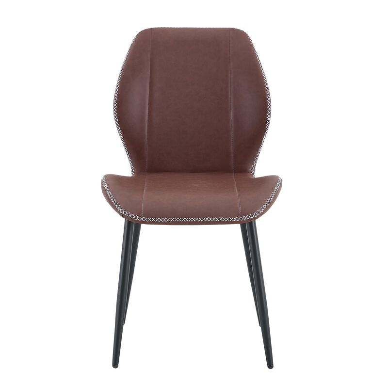 Whisen 4-Pack PU Leather Dining Chairs with Adjustable Feet, Metal Frame, Light Luxury Upholstered Chairs for Dining Room, Office, Study image number 0