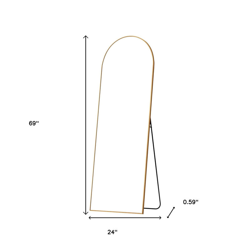 HomeRoots 69" Gold Arch Freestanding Framed Full Length Mirror image number 5