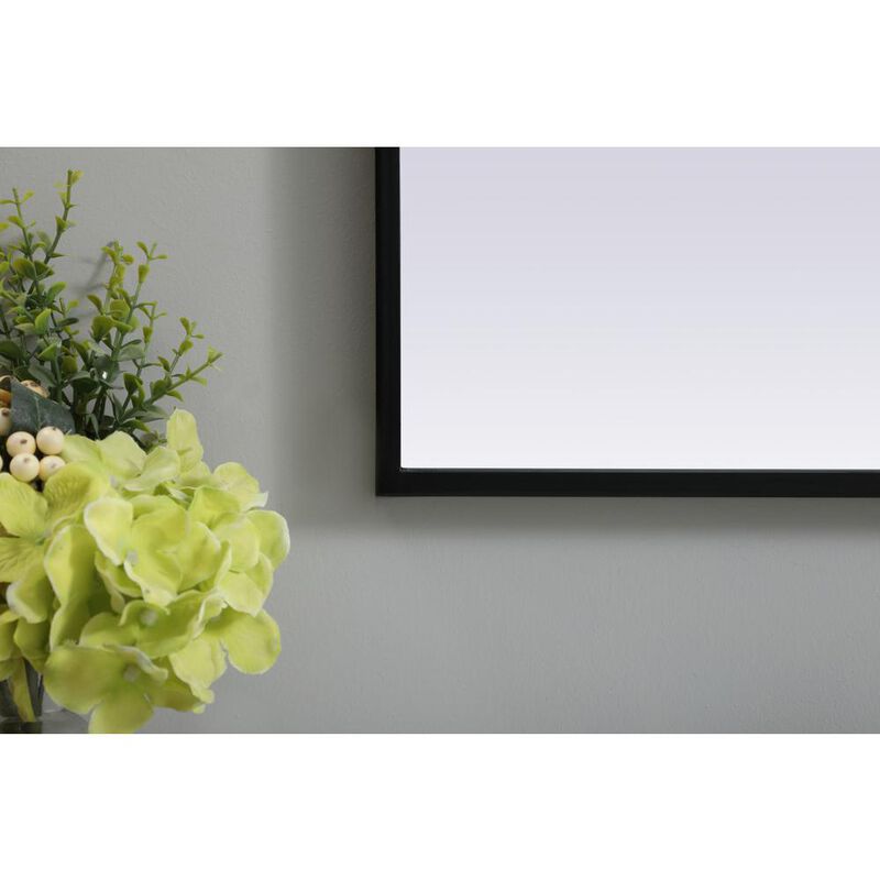 Elegant Decor Metal Frame Arch Mirror 33x36 Inch in Black