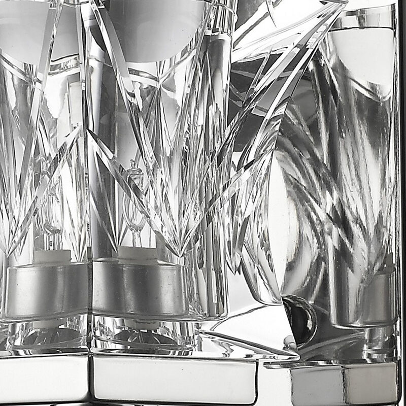 Hivvago Arabella 1-Light Polished Nickel Sconce With Pressed Crystal Shade