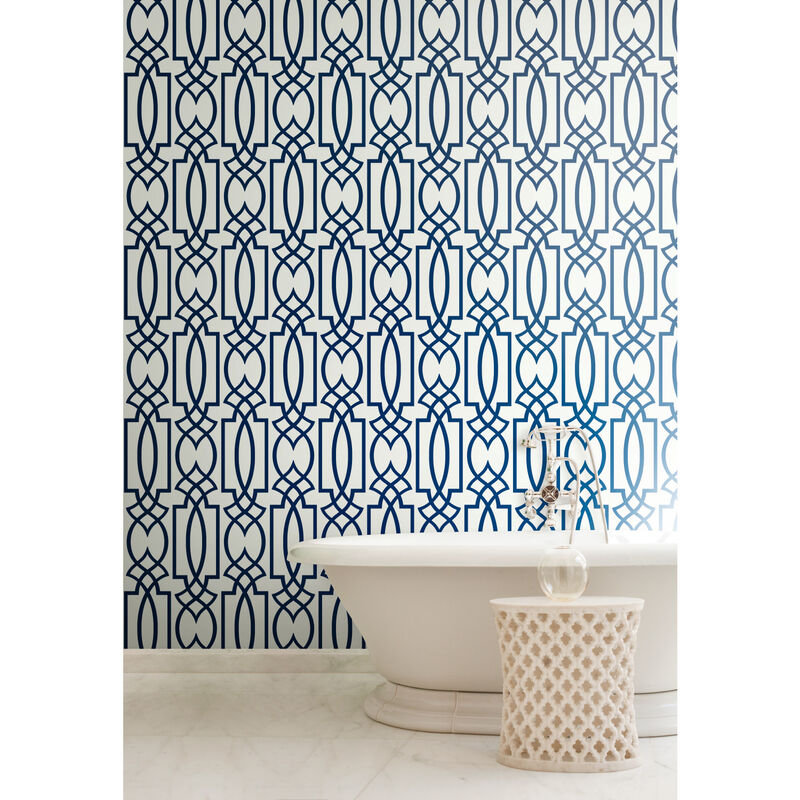 Large Lattice Blue Wallpaper image number 3