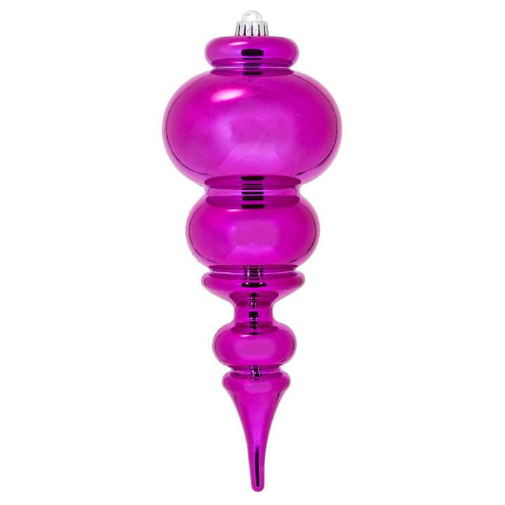 Vickerman 14" Fuchsia Shiny Finial Ornament.