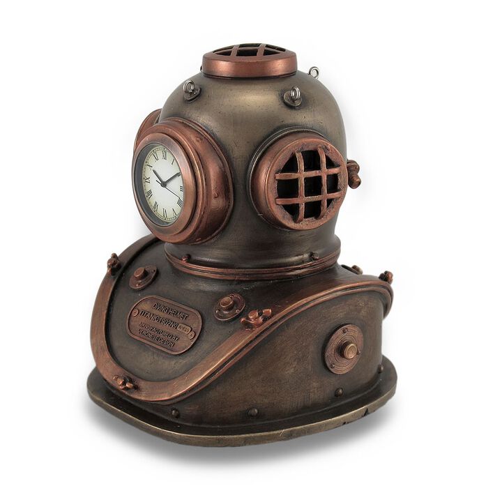 Bronze And Copper Finish Mark V Dive Helmet Desk Clock