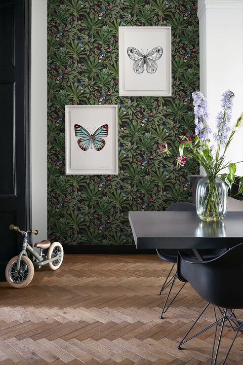 Carola Black Jungle Tropics Wallpaper (Set of 2)