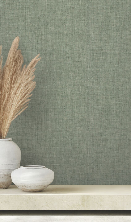 Clarkson Green Woven Wallpaper