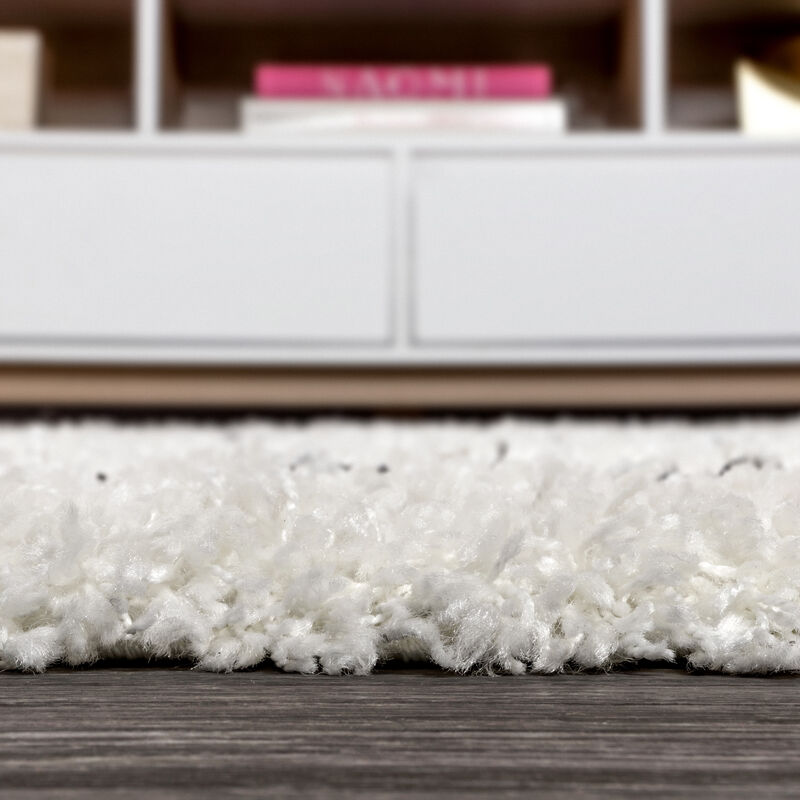 Mercer Shag Plush Tassel Moroccan Geometric Trellis Area Rug