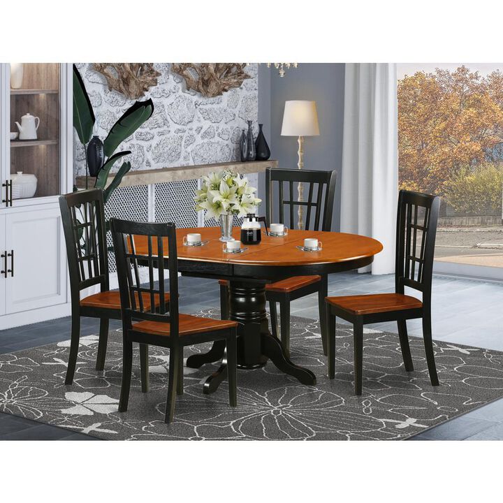 5 PC Kitchen Table set-Dining Table and 4 Wooden Kitchen Chairs