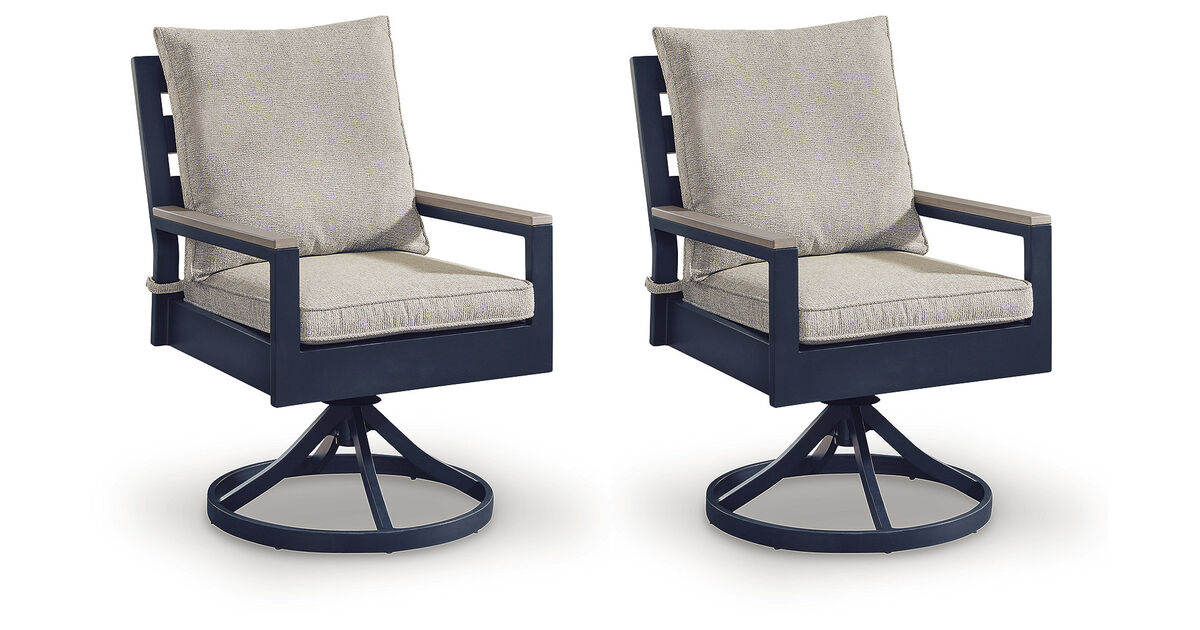 Mabry Shores Outdoor Swivel Chair with Cushion (Set of 2)