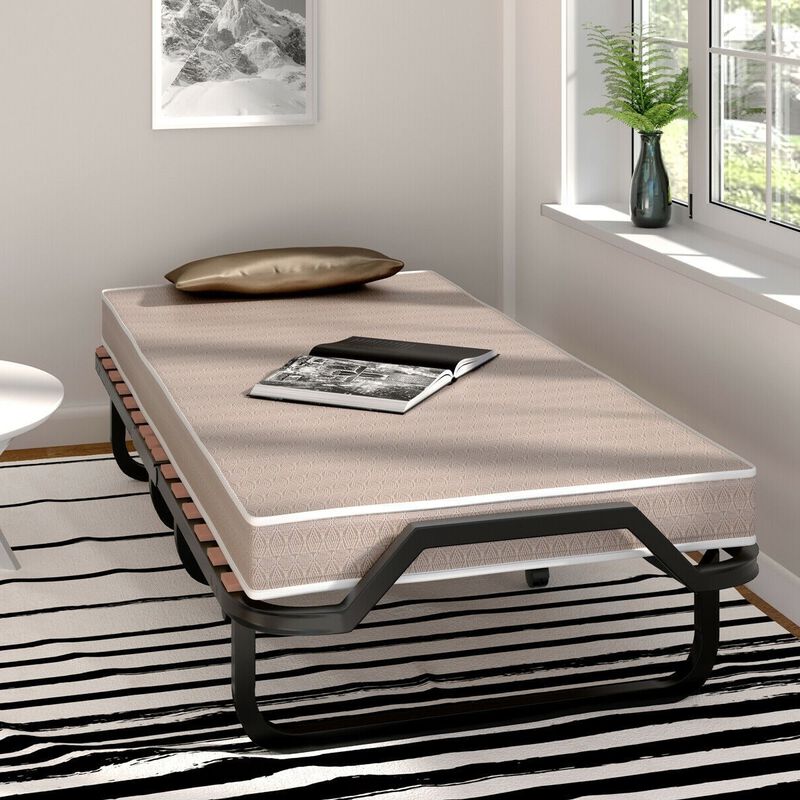 Hivvago Rollaway Bed with Casters Wheels and Folding Memory Foam Mattress