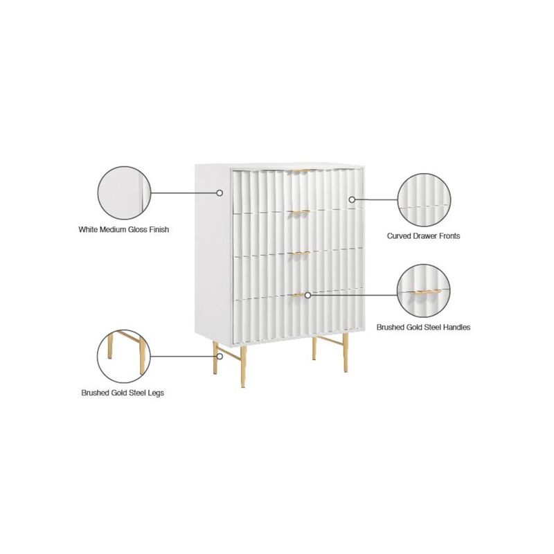 Meridian Furniture Modernist White Gloss Chest