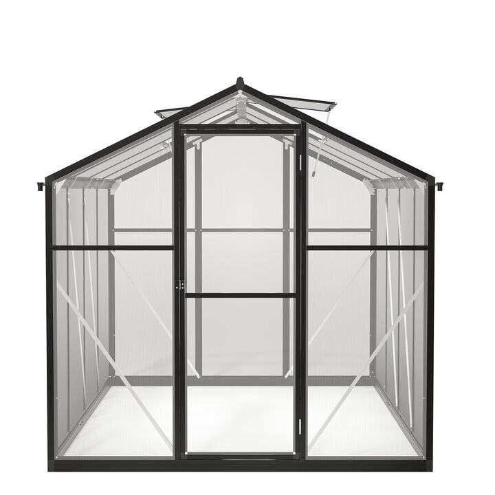 Mondawe 6x8 ft Outdoor Polycarbonate Greenhouse with Quick Setup