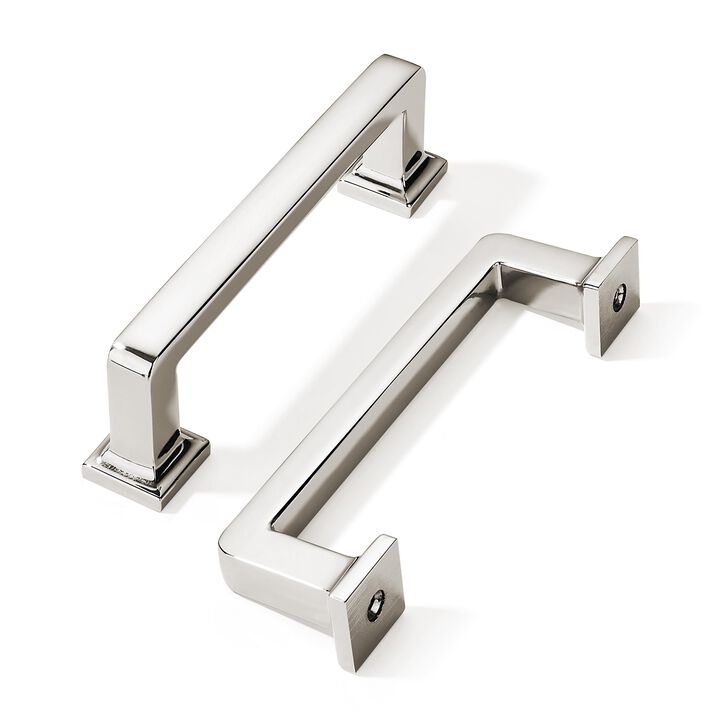 khtumeware 10 Pack Polished Nickel Cabinet Pulls, 3 Inch(76mm) Hole Centers Cabinet Handles Kitchen Hardware Straight Bar for Ca