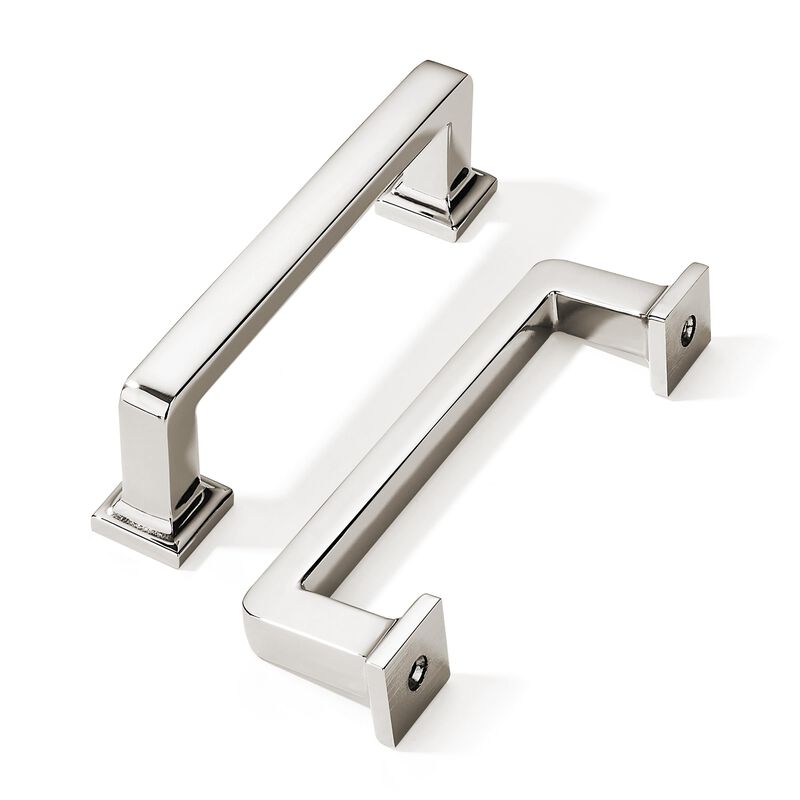 khtumeware 10 Pack Polished Nickel Cabinet Pulls, 3 Inch(76mm) Hole Centers Cabinet Handles Kitchen Hardware Straight Bar for Ca