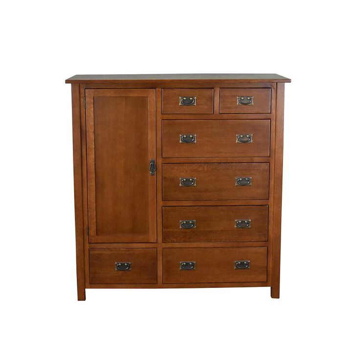Crafters and Weavers Mission Style Solid Oak Chest Of Drawers - Michael's Cherry
